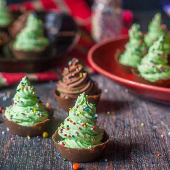 Chocolate Christmas Tree Mousse Cup