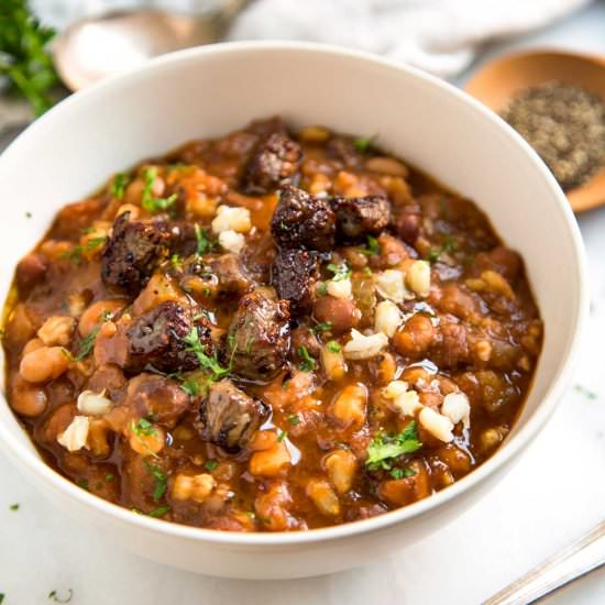 Mixed Bean, Beef and Barley Soup