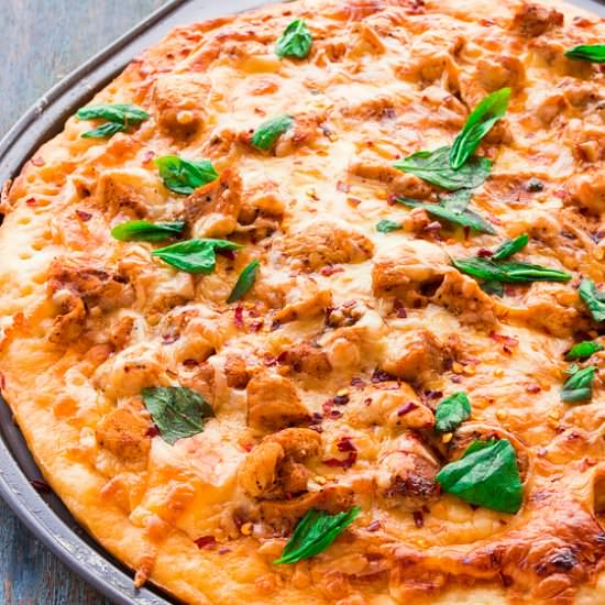 Homemade Buffalo Chicken Pizza