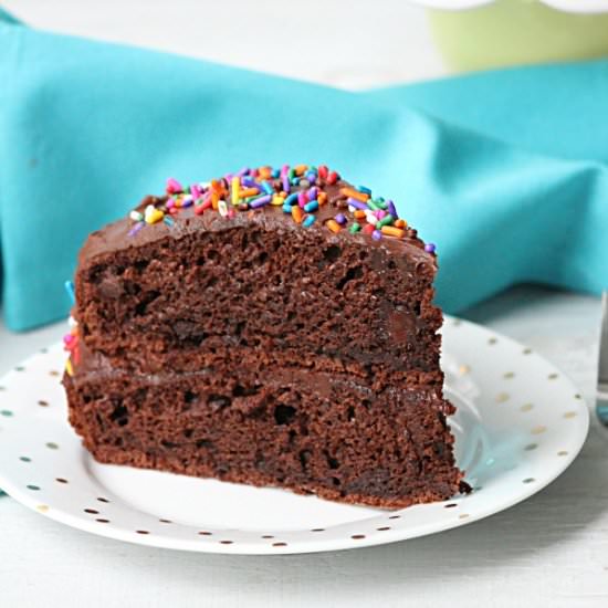 Double Chocolate Fudge Layer Cake