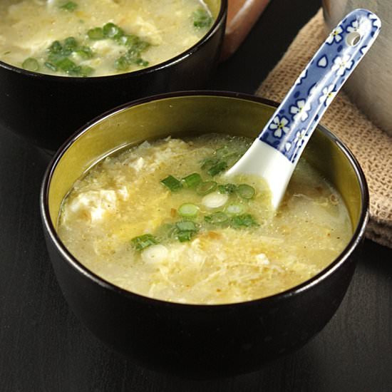 Smashed Tofu Egg Drop Soup