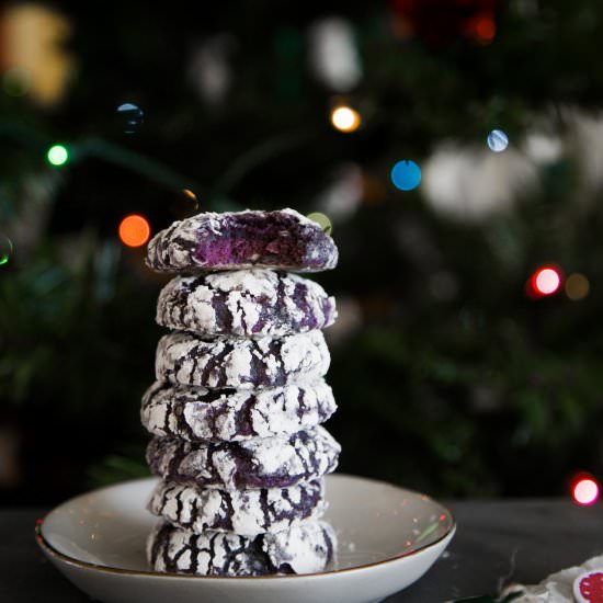 Ube Crinkle Cookies