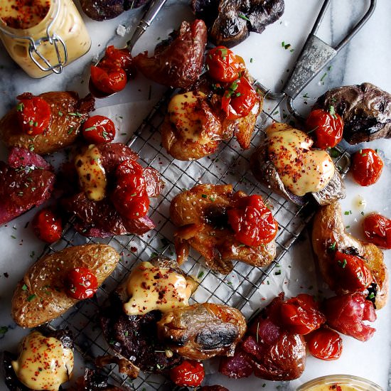 Smoked Smashed Fried Potatoes
