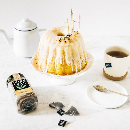 lemon, black tea, and vanilla bundt