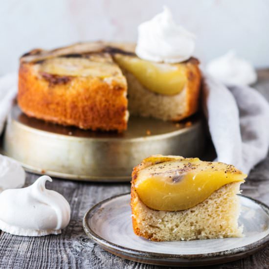 Cardamom Pear Upside-Down Cake