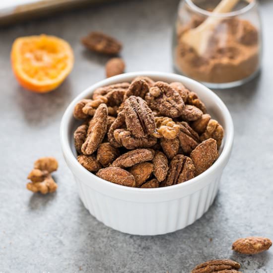 Chai Spiced Maple Candied Nuts