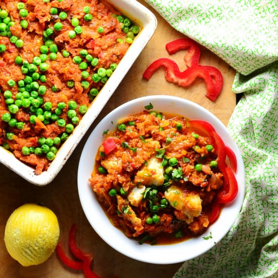 Easy Fish in Vegetable Tomato Sauce