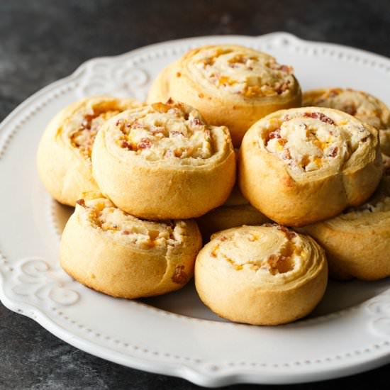 Cheesy Bacon Pinwheels