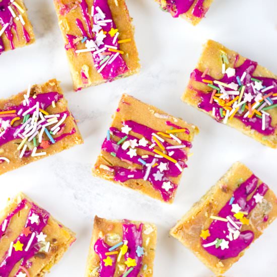 White Chocolate Unicorn Blondies