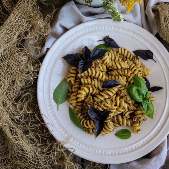 Chanterelle Walnut Pesto Pasta