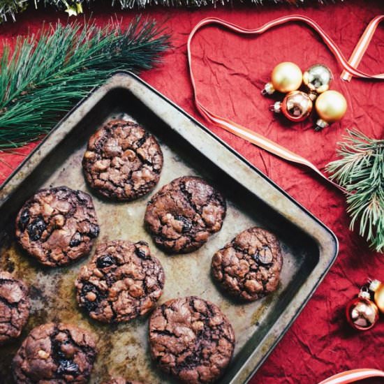 Fudgy Christmas Brownie Cookies