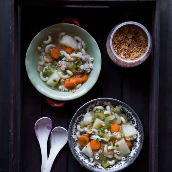 Asian Chicken Macaroni Soup