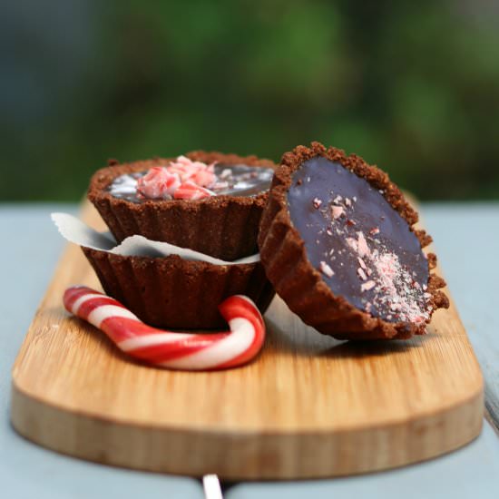 Vegan Peppermint Chocolate Tarts