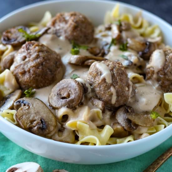 Turkey Meatball Stroganoff