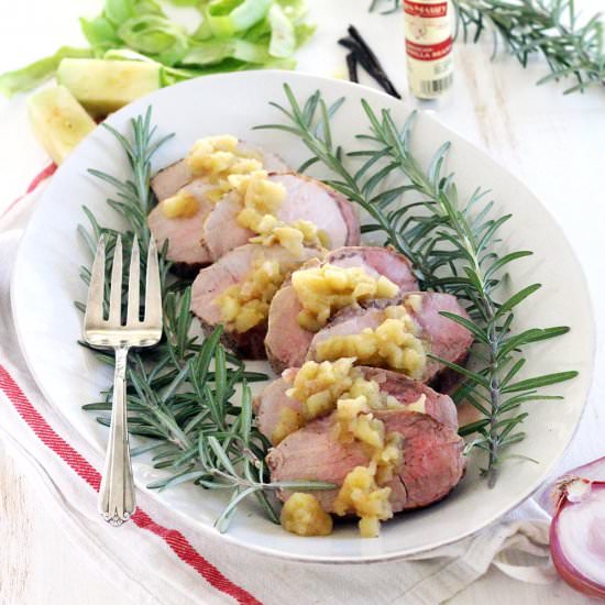 Roast Pork + Vanilla Apple Chutney