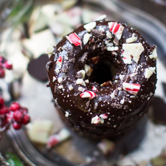 Peppermint Bark Chocolate Donuts