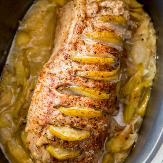 Slow Cooker Honey Apple Pork Loin
