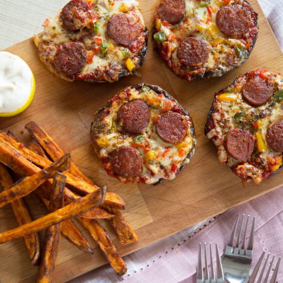 Pizza Stuffed Portobello Mushrooms