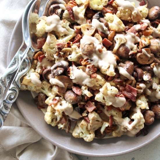 Roasted Mushroom Cauliflower Salad