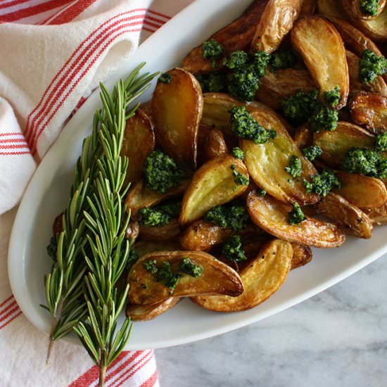 Roasted Potatoes with Kale Pesto