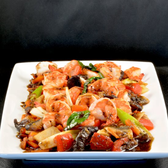 Shrimp Black Curry Stir Fry