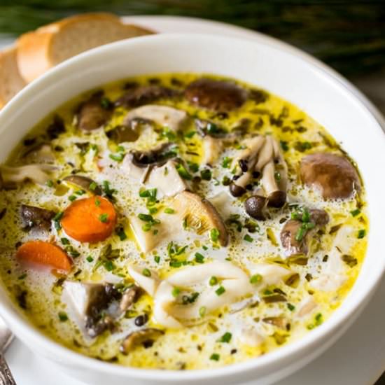 Wild Mushroom and Herb Chowder