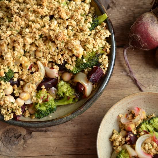 Beetroot & Broccoli Crumble
