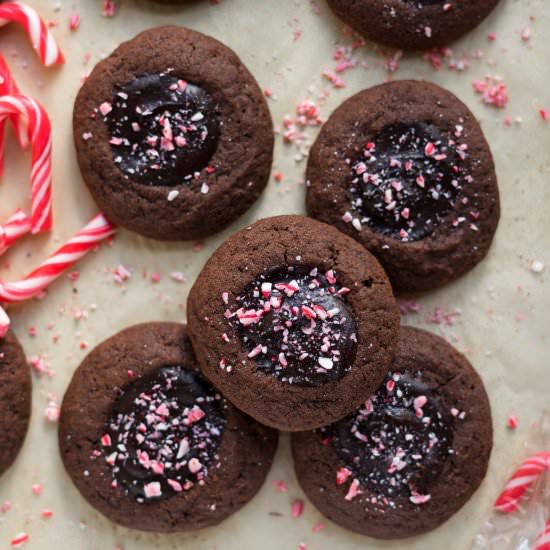 Chocolate Peppermint Thumbprints