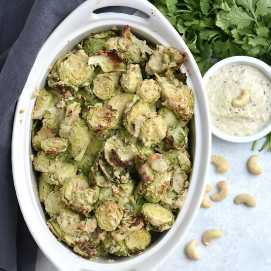 Brussels Sprouts Cashew Cream Sauce