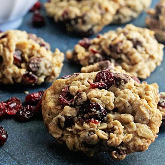 Chocolate Cranberry Oatmeal Cookies