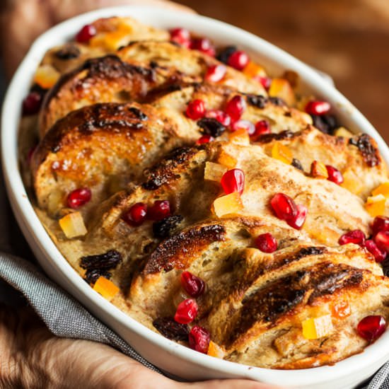 Vegan bread and butter pudding