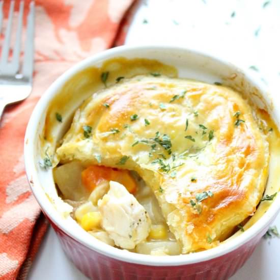 Individual Puff Pastry Chicken Pot Pie