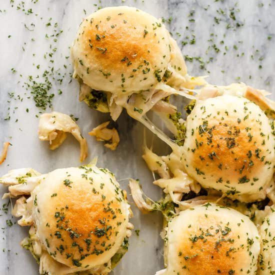 Pesto Chicken Pull Apart Sliders