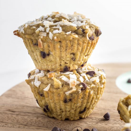 Coconut Chocolate Banana Muffins