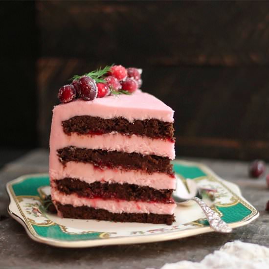 Cranberry Cherry Chocolate Cake