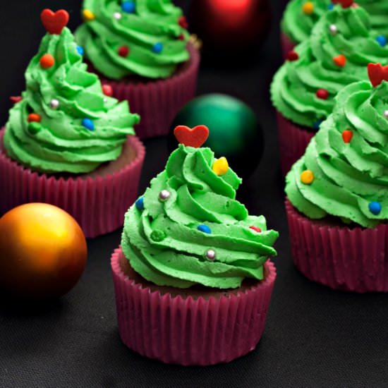 Christmas Tree Cupcakes