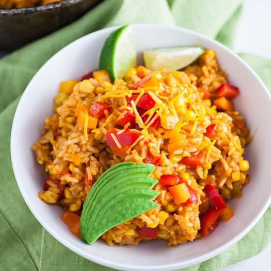 Cheesy One Pot Spanish Rice
