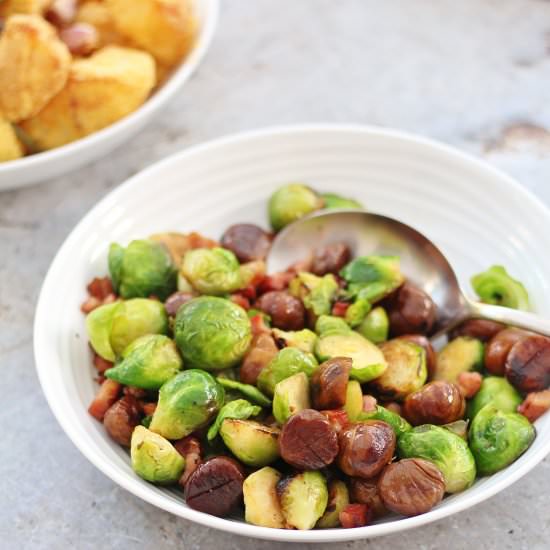 Sprouts with Chestnuts and Bacon