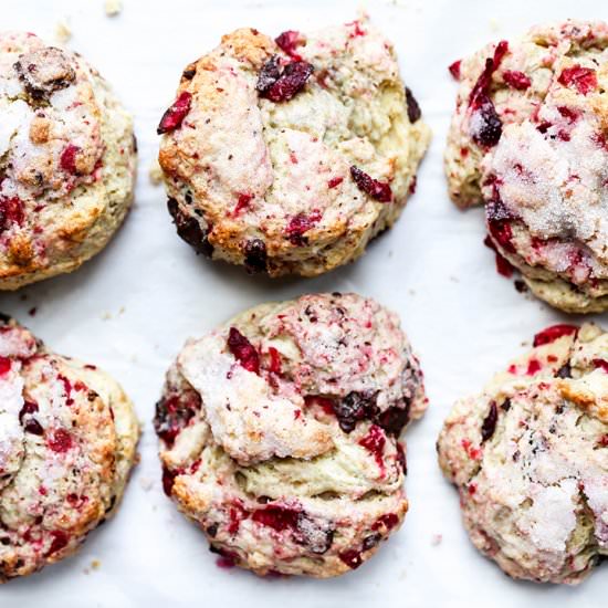 Maple Cranberry Chocolate Scones
