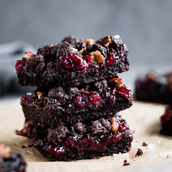 Cocoa Cranberry Crumble Bars