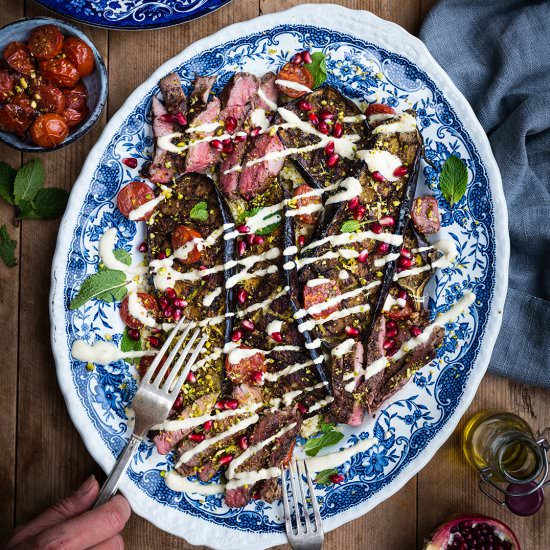 Lamb Steaks with Roasted Eggplant
