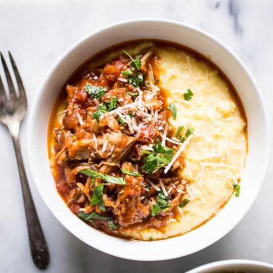 Pork Ragù and Creamy Polenta
