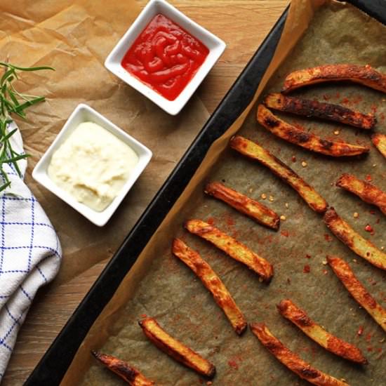 Rosemary Fries with Garlic Dip