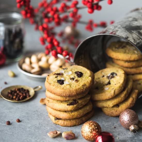 Pistachio Shortbread Dried Cherries