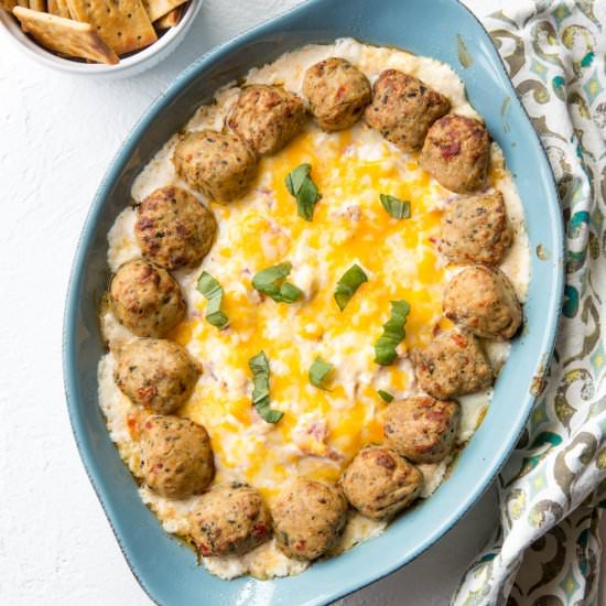 Chicken Meatball Cheese Dip