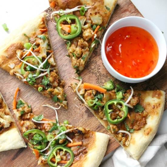 Roasted Cauliflower Thai Pizza