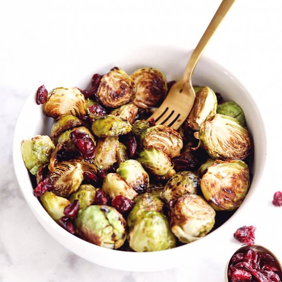 Balsamic Cranberry Brussels Sprouts
