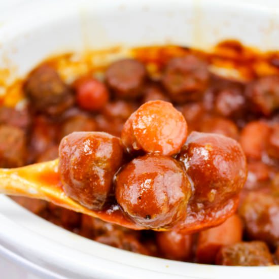 Crockpot Tangy BBQ Meatballs