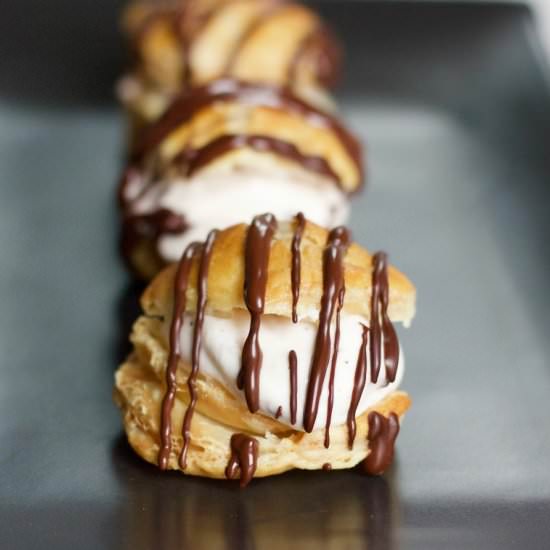 Peppermint Cheesecake Cream Puffs