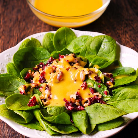 Cranberry Spinach Walnut Salad